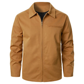 Jaqueta masculina cor sólida com zíper à prova de vento moda casaco masculino esportes ao ar livre rua estilo casual jaqueta superior casaco masculino