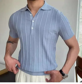 Camisa polo de seda gelo masculina manga curta malha verão fino ajuste muscular negócios casual moda respirável roupas confortáveis
