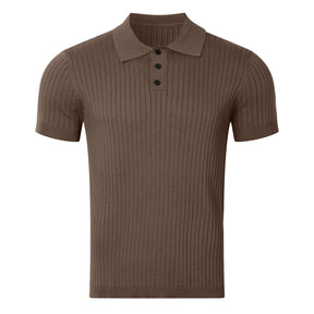 Roupas masculinas de verão retro malha lapela listrado camisa polo cor sólida manga curta moda luz luxo popular malhas M-3XL