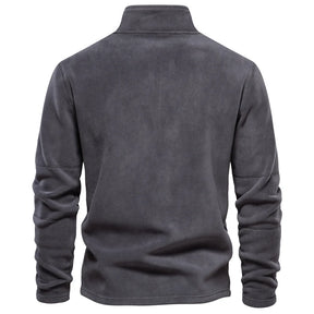 Aiopeson marca de qualidade engrossar jaqueta de lã quente para homens com zíper pescoço pulôver moletom masculino casca macia jaqueta masculina