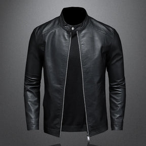 Jaqueta de Couro Masculina Elegante para Motociclistas