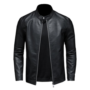 Jaqueta de Couro Masculina Elegante para Motociclistas
