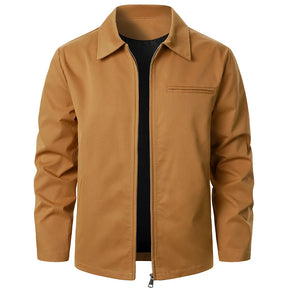 Jaqueta masculina cor sólida com zíper à prova de vento moda casaco masculino esportes ao ar livre rua estilo casual jaqueta superior casaco masculino