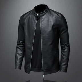 Jaqueta de Couro Masculina Elegante para Motociclistas