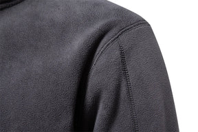 Aiopeson marca de qualidade engrossar jaqueta de lã quente para homens com zíper pescoço pulôver moletom masculino casca macia jaqueta masculina