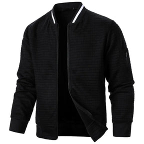 Jaqueta Masculina Casual com Zíper e Gola Stand