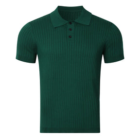 Roupas masculinas de verão retro malha lapela listrado camisa polo cor sólida manga curta moda luz luxo popular malhas M-3XL