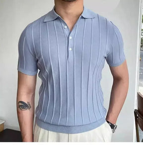 Camisa polo de seda gelo masculina manga curta malha verão fino ajuste muscular negócios casual moda respirável roupas confortáveis