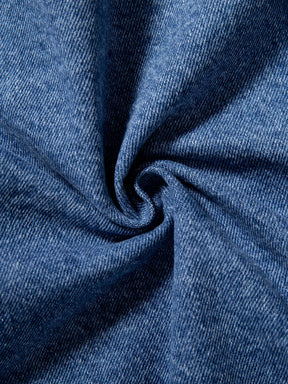 Jaqueta jeans masculina azul para primavera e outono. Design com vários bolsos. Tamanho regular com um estilo casual de rua estiloso.