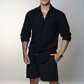 Camisa Masculina de Linho Manga Longa Viscolinho