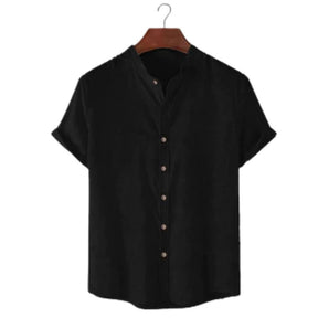Camisa Social Masculina de Linho Manga Curta